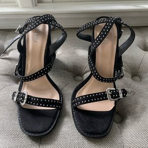 RAID black western accent sandals